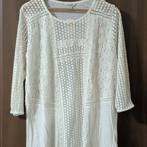 Lucky Brand Ivory Textured Blouse